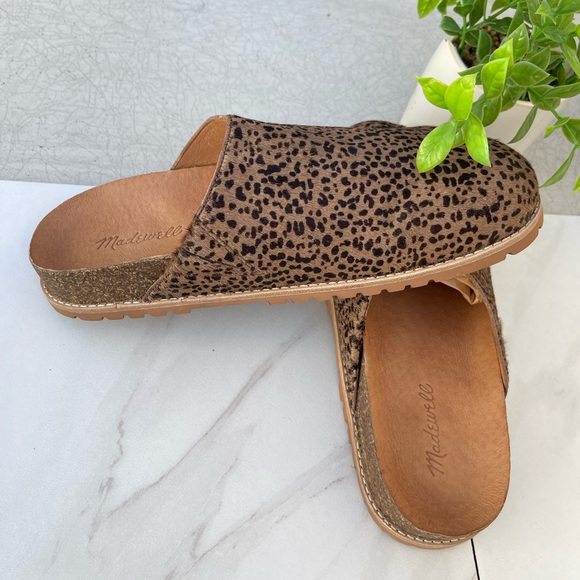 - MADEWELL The Layne Clog Mule in calf hair Pecan Shell Size  5 New - Picture 6 of 10